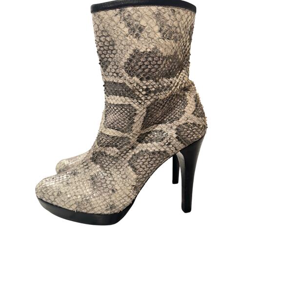 Stuart Weitzman Snakeskin Boots 7M Y2K Glam Rock High Heel Platform steampunk - Picture 2 of 9